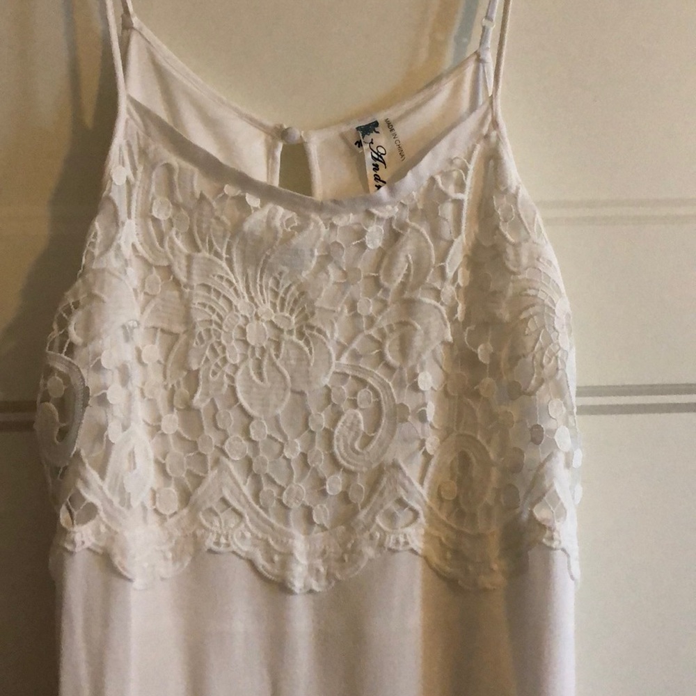 White spaghetti strap dress with adjustable straps